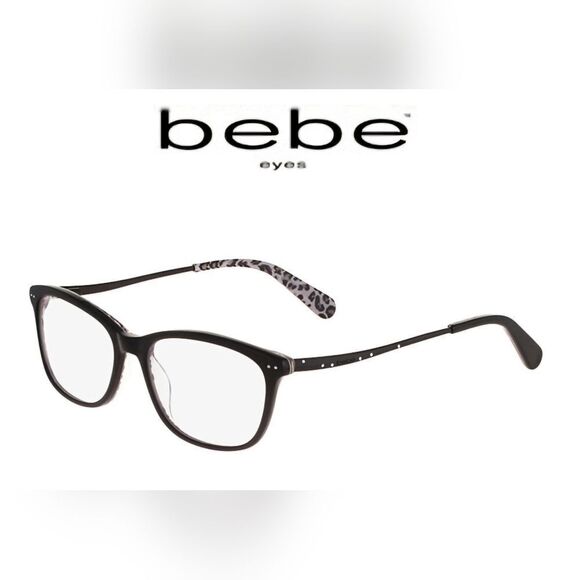Bebe On Fire Jet Black Prescription Glasses Frames - Picture 1 of 12